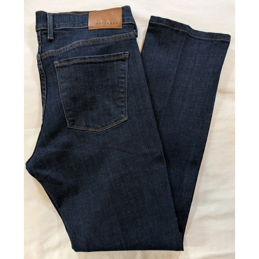Mott & Bow Wooster‎ Slim Fit Jeans Mens 35x34 Dark Indigo Stretch Denim BlueEUC